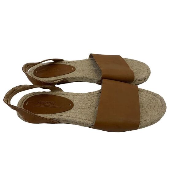 Soludos Brown Leather Slingback Espadrilles Size 7 - Picture 2 of 9